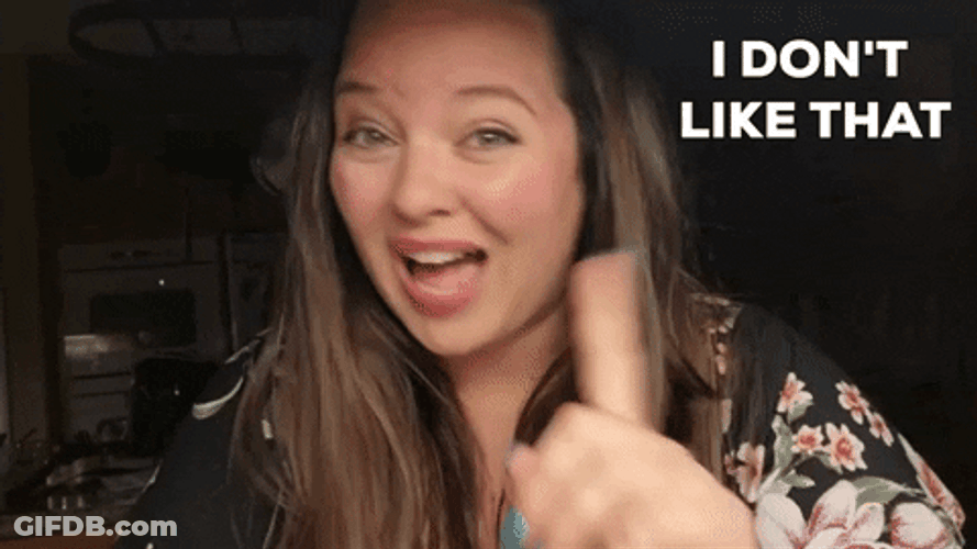Lady Signaling Nope Dont Like That GIF