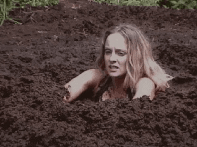 Lady Sitting On A Quicksand GIF
