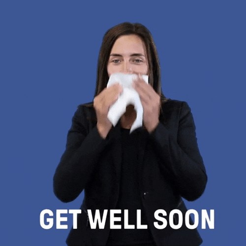 Lady Sneezing Get Well Soon GIF
