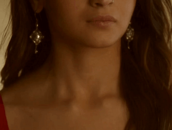 Lady Swallows Her Saliva Saliba GIF