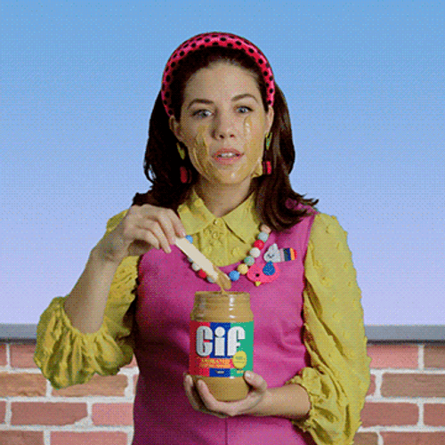 Lady Teacher Applies Peanut Butter As Mask GIF