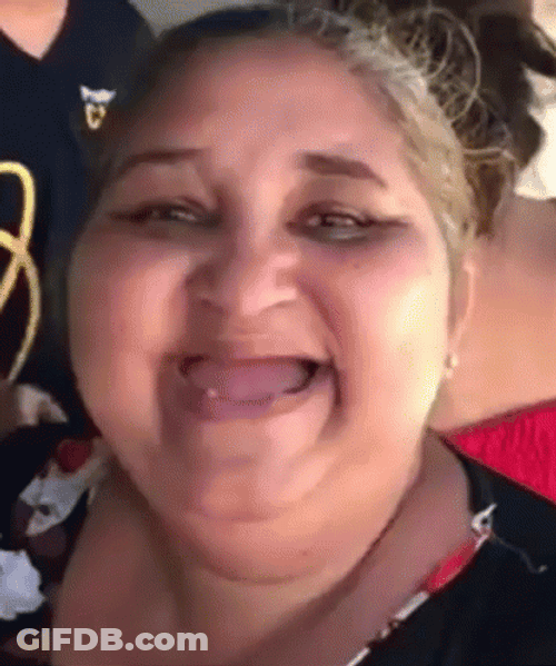 Lady Teasing Tongue Out No Teeth GIF