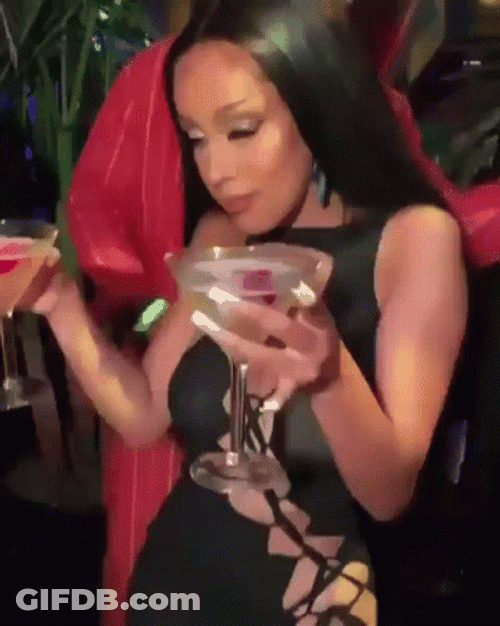 Lady Two Glass Wine Drunk Meme GIF