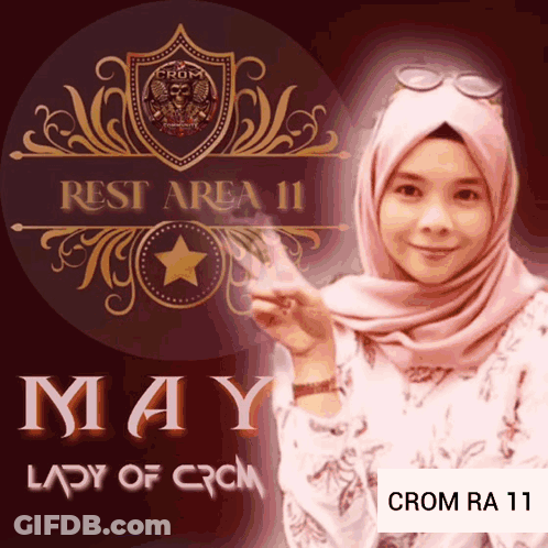 Lady Wearing Hijab In Front Of Rest Area 11 Logo GIF