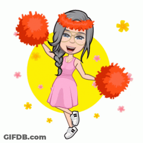 Lady With Glasses Cheering GIF