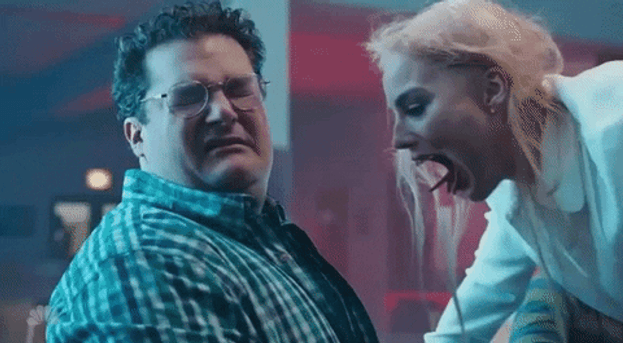 Lady With Long Tongue Terror GIF