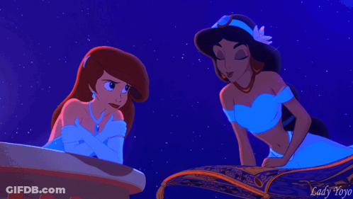 Lady Yoyo Two Princesses On Carpet GIF