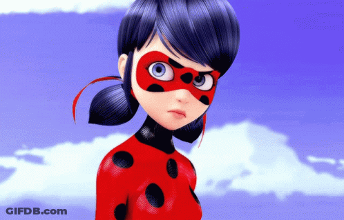 Ladybug Cartoon Character In Red Mask GIF