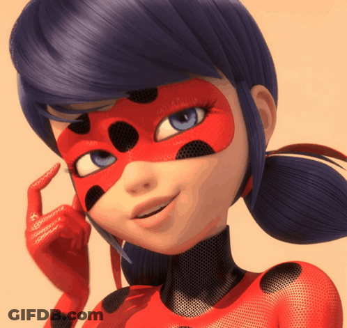 Ladybug From Miraculous Ladybug Is Wearing A Red Mask GIF