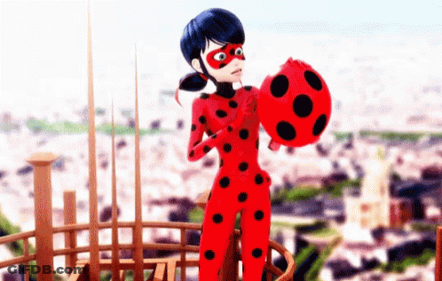 Ladybug Holding Balloon GIF