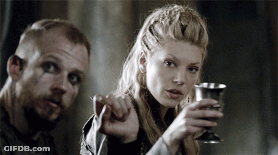 Lagartha Vikings Making Toast GIF