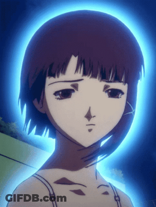 Lain Anime Glowing Sad GIF