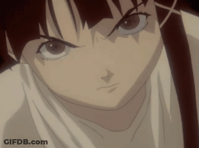 Lain Anime Looking Angry GIF