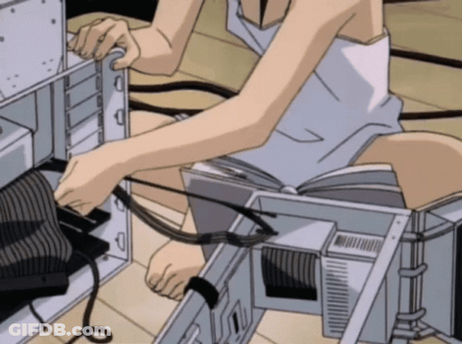 Lain Anime Repair Computer GIF