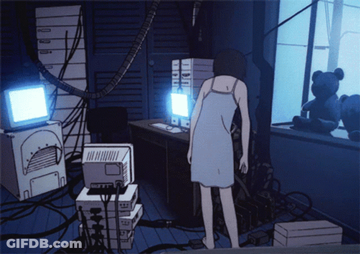 Lain Anime Set Down GIF