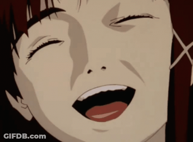 Lain Iwakura Anime Laughing GIF