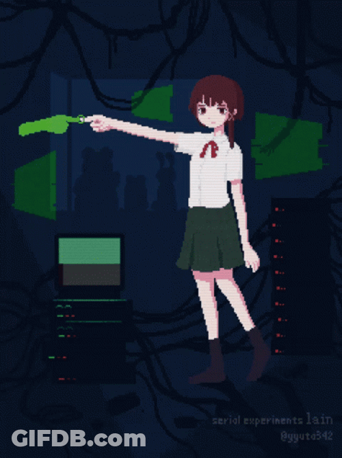 Lain Iwakura Anime Pointed Someone GIF