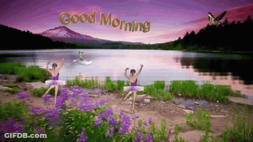 Lake With Good Morning Text GIF