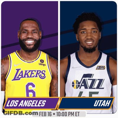 Lakers And Jazz Basketball Game February 16 GIF