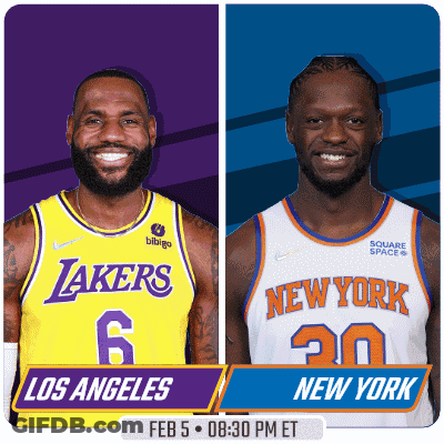 Lakers And Knicks Basketball Game February 5 GIF