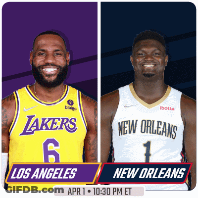 Lakers And New Orleans Basketball Game GIF