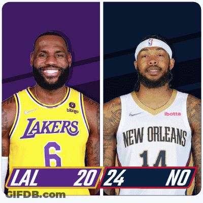 Lakers And New Orleans Basketball Players GIF