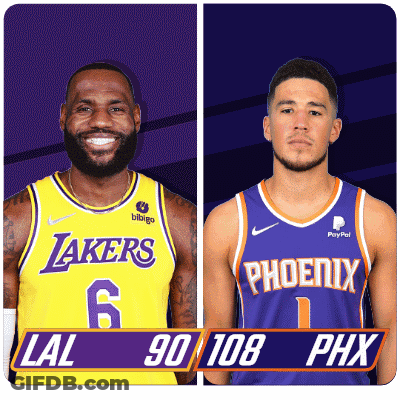 Lakers And Phoenix Basketball Players GIF