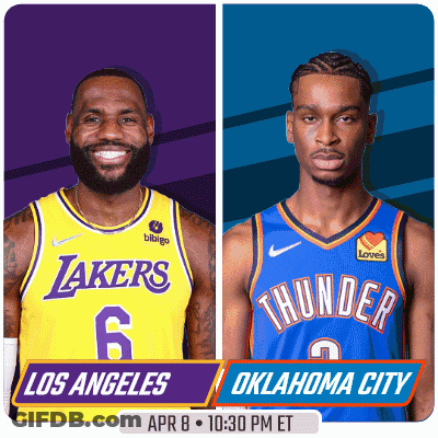 Lakers And Thunder Play In Oklahoma City GIF
