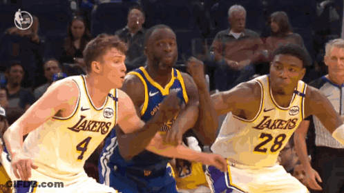 Lakers And Warriors Basketball Players GIF