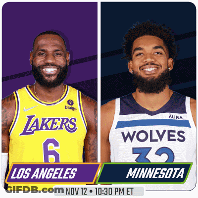 Lakers And Wolves Basketball Game GIF