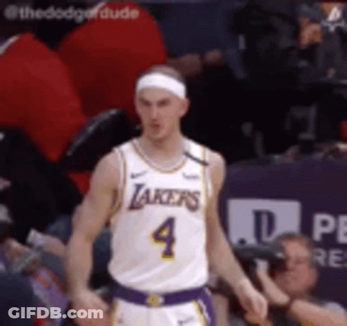 Lakers Basketball Player In Front Of Crowd GIF