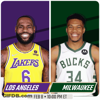 Lakers Bucks Basketball Game Poster GIF