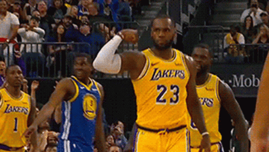 Lakers Lebron James Muscle Slap GIF