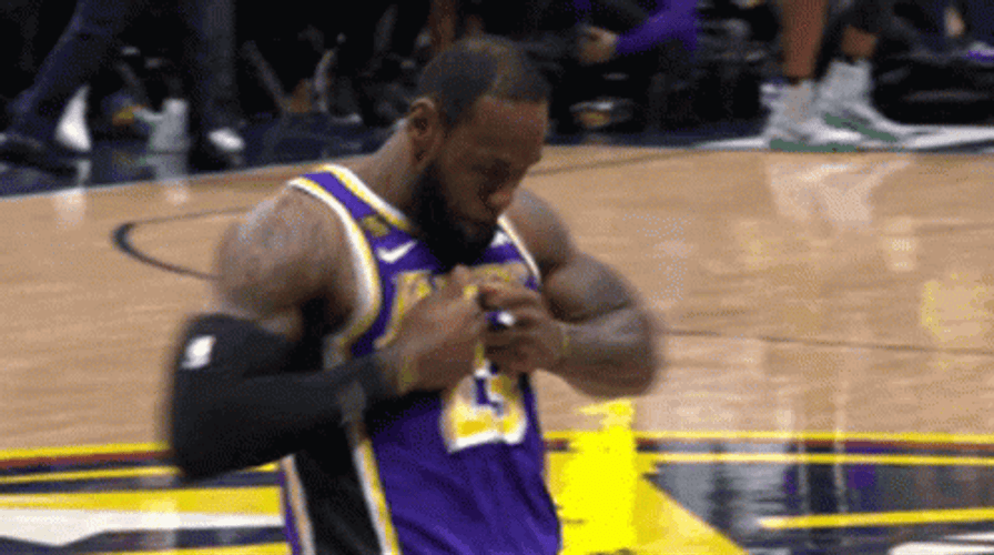 Lakers Lebron James Strong Chest Pound GIF