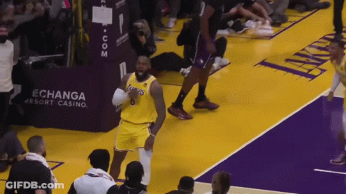 Lakers Player Standing Near Echanga Casino GIF