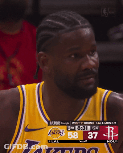 Lakers Player Watching Scoreboard GIF