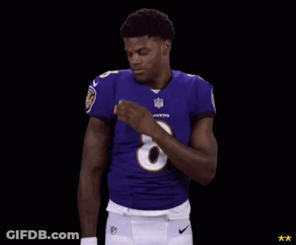Lamar Jackson Brushing Off Shoulders GIF