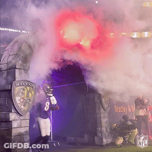 Lamar Jackson Running With Smoke Background GIF