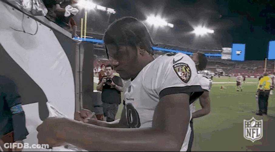 Lamar Jackson Signing GIF