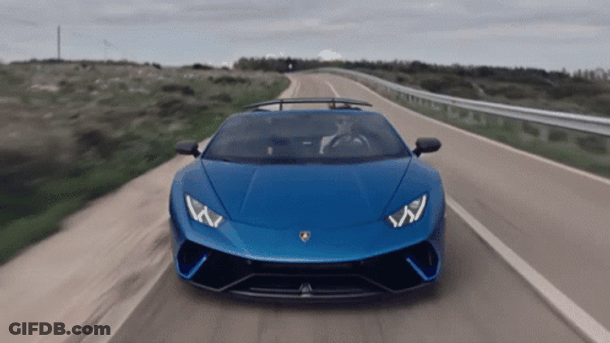 Lamborghini Blue Sports Car Racing GIF