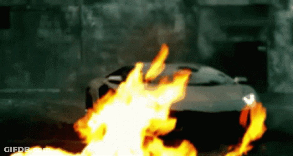 Lamborghini Car Explosion Flame GIF