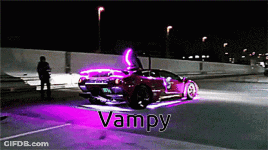 Lamborghini Neon Violet Lights Backing GIF