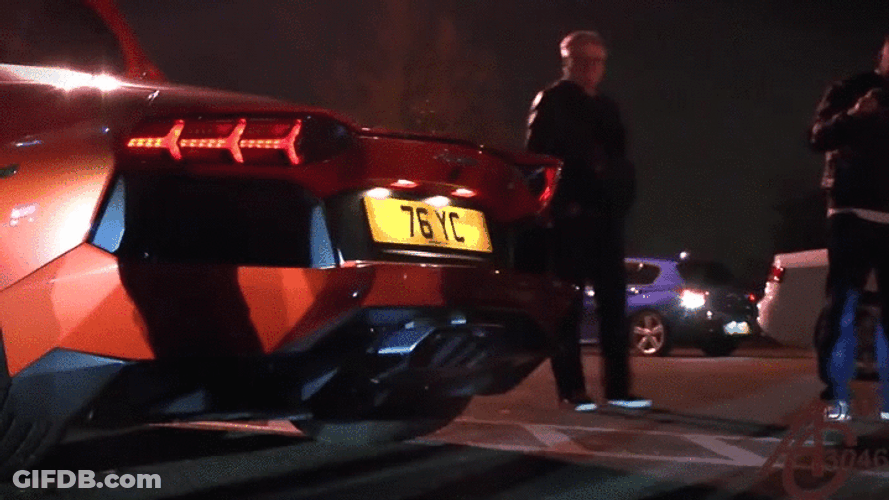 Lamborghini Sports Car Aventador Flames GIF