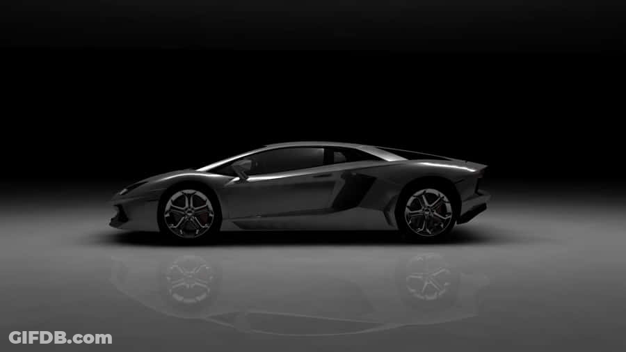 Lamborghini Sports Car Shiny Gray GIF