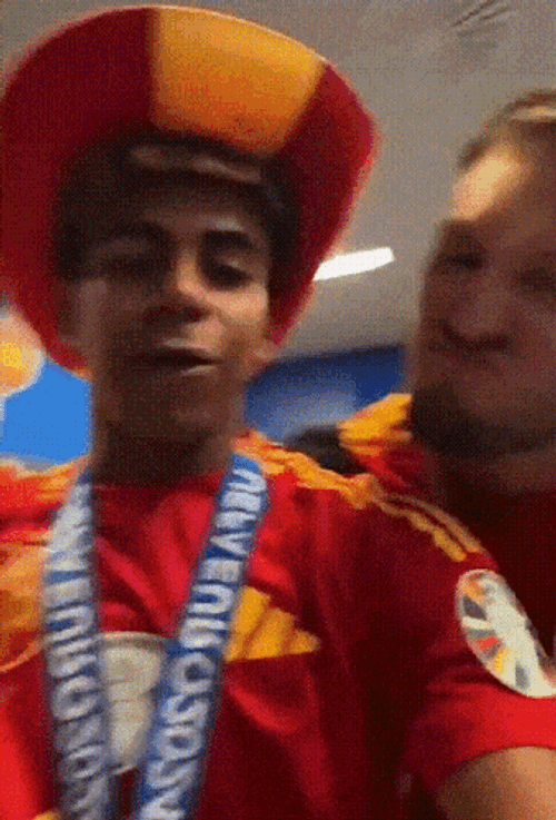 Lamine Yamal Locker Room Celebration GIF