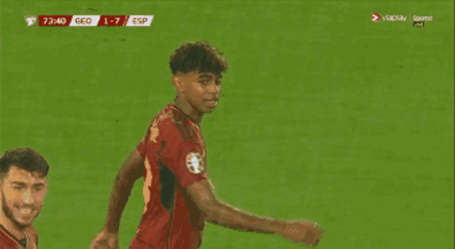 Lamine Yamal Walk Back GIF