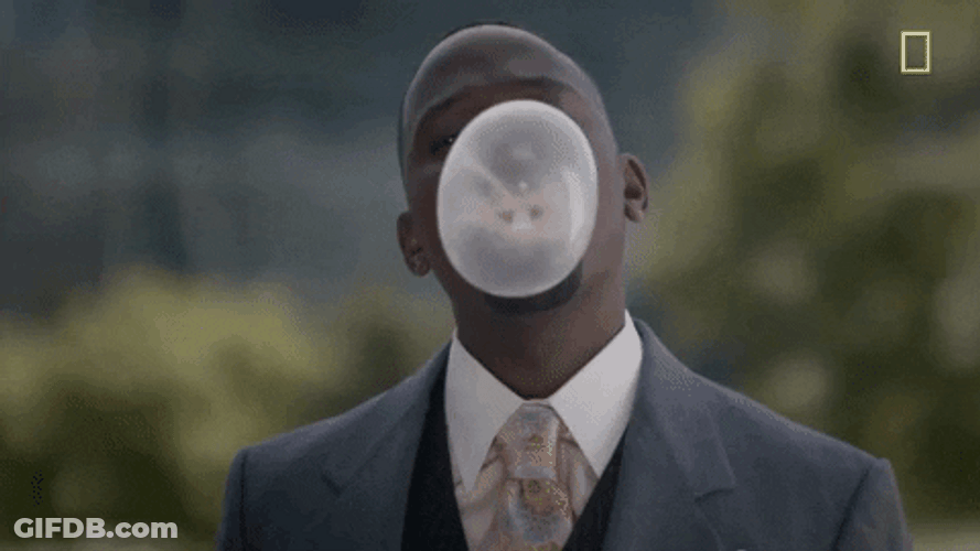 Lamorne Morris Popping Bubble Gum GIF