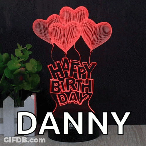 Lamp Saying Happy Birth Day Danny GIF