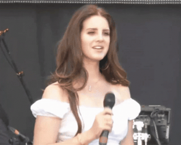 Lana Del Rey Chewing A Gum In Stage GIF