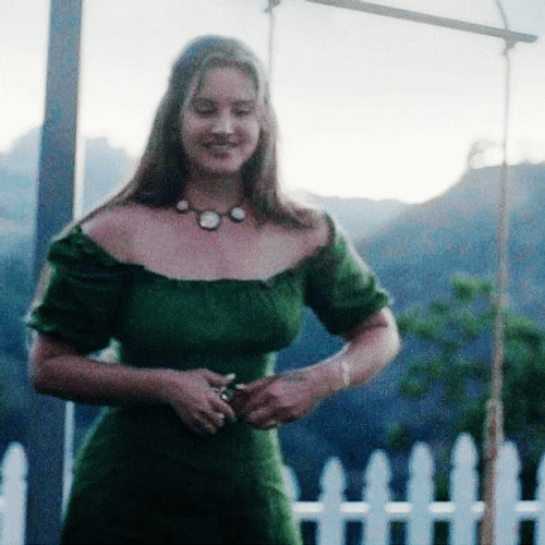 Lana Del Rey In Green Dress GIF